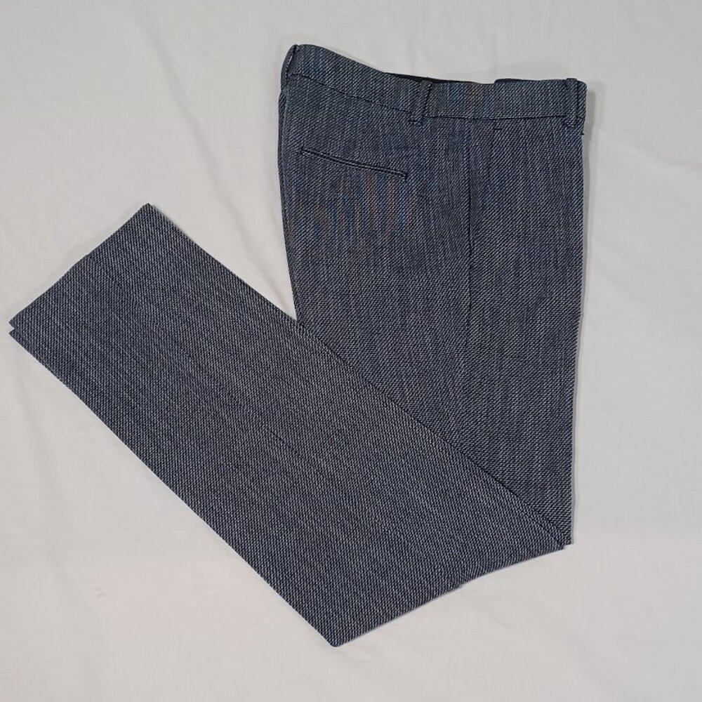 Ann Taylor The Straight Trouser Pants Womens Blue Sz 2 Crosshatch Stretch